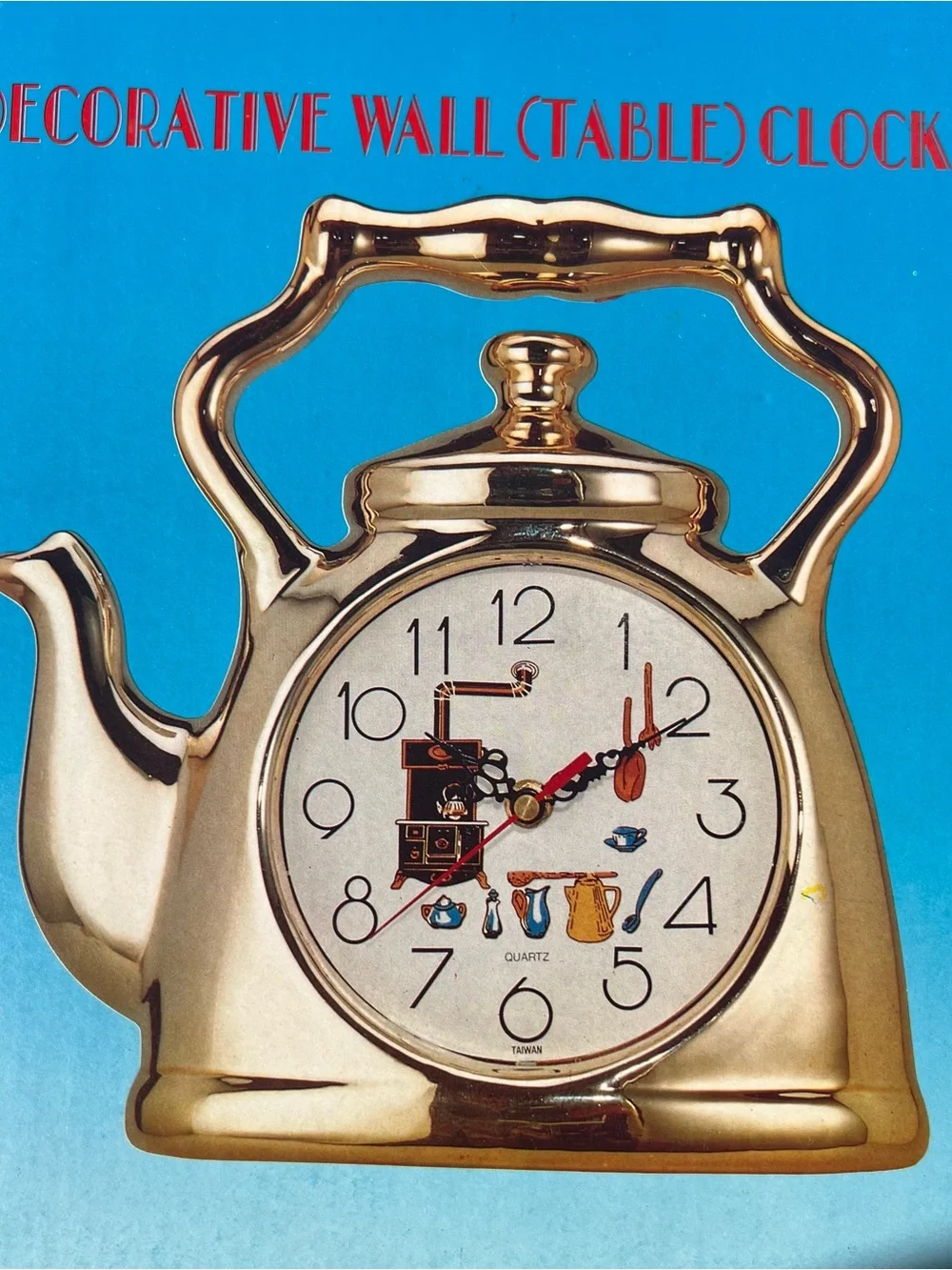Gold Teapot Wall/Table Clock - Decorative Home Clock